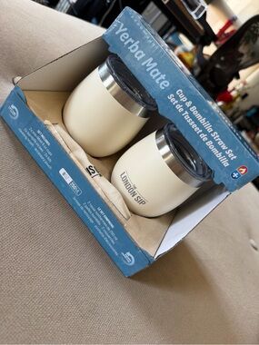 The London Sip White Yerba Mate Cup & Bombilla Set